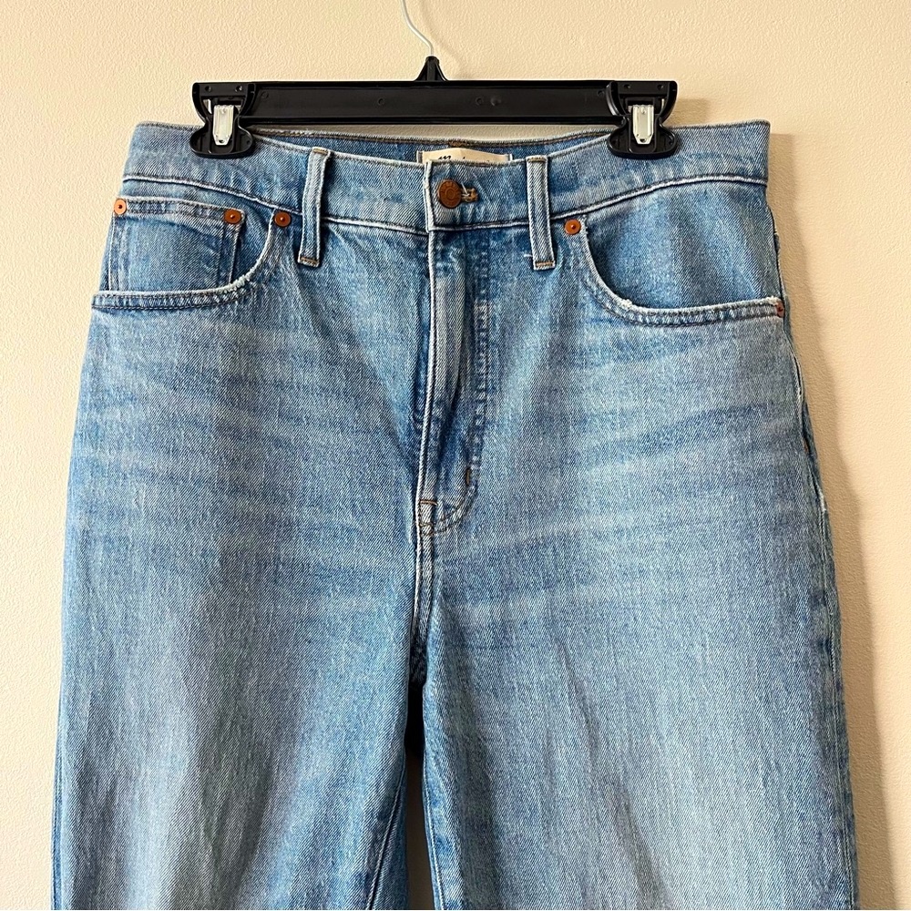 Madewell The Perfect Vintage Straight Jean Kingsbury Wash Knee-Rip Edition - Picture 6 of 13